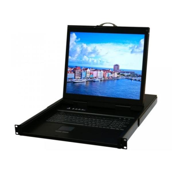 外付け機器 1U Rackmount 16 ports KVM Console 19&quot; LCD