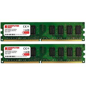 メモリ Komputerbay 8GB 2X 4GB DDR2 533MHz PC2-4200 PC...