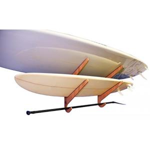 サーフィン Bamboo Paddleboard Rack for 2 SUPs or Longbo...