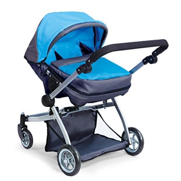 幼児用おもちゃ Deluxe Twin Doll PramStroller Blue &amp; Grey