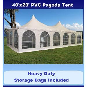 テント 40'x20' PVC Pagoda Tent - Heavy Duty Party Wedding Canopy Gazebo - with Storage Bags - By DELTA Canopies
