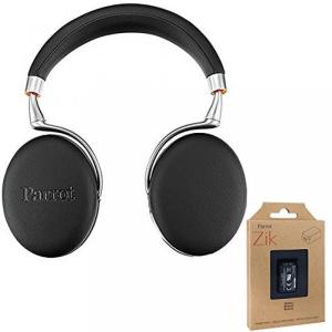 ブルートゥースヘッドホン Parrot Zik 3 Wireless Bluetooth Headphones with Wireless Charger (Black Leather-Grain) includes Bonus Parrot Interchangable