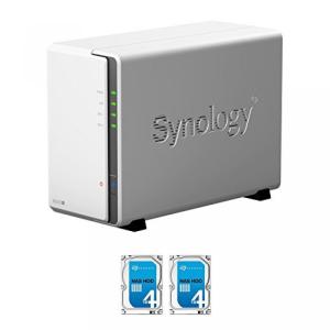 データストレージ Synology Disk Station DS216J 2-Bay NAS, 2x4TB (8TB) Seagate IronWolf NAS HDD Installed, RAID 1 Mirror Built, EV-DS216J8N, w evodo
