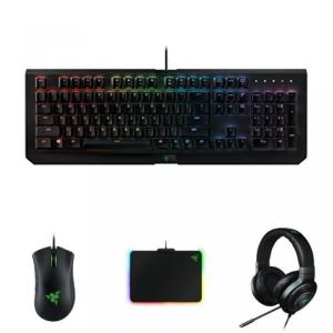 ヘッドセット Razer BlackWidow X Chroma - RGB Mechanical Gaming Keyboard with Military Grade Metal Construction + Mouse + Mouse Mat + 7.1 Surround