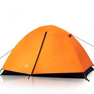 テント Outdoor double lightweight aluminum pole tentbeach tent campingdouble storm-proof tent-Orange