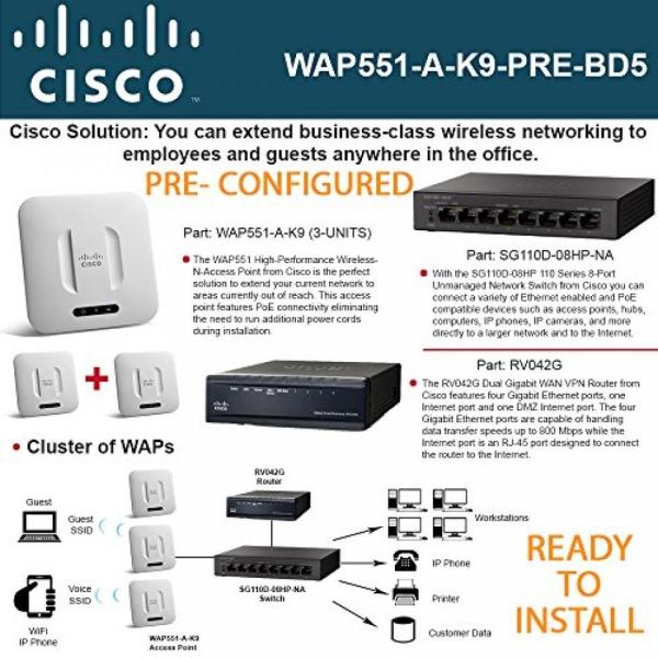 無線LAN機器 Cisco WAP551 3-UNITS Access Point PRE-CONF...