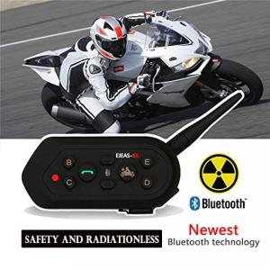 ブルートゥースヘッドホン Ejeas 2pcs E6 Bluetooth Motorcycle Helmet Intercom Headset 1200M Wireless Motorbike Snowmobile Skiing Walkie-Talkie