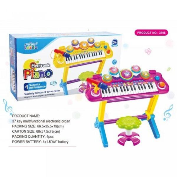 電子おもちゃ 3706 37-key Electronic Organ Keyboard Piano...