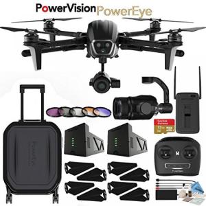 ドローン Power Vision PowerEye 4K Camera & 3-Axis Gimbal Professional Ariel Imaging Quadcopter w Essential Bundle