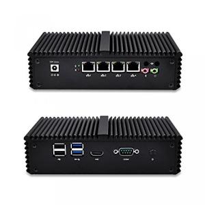 PC パソコン Qotom-Q310G4 Fanless Mini Computer Desktop PC with 4 Ethernet LAN Support pfSense Intel Celeron Processor 3215U (4G RAM + 256G SSD)