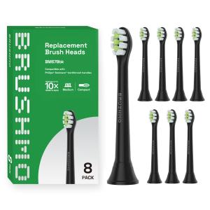 フィリップス ソニッケアー 替えブラシ 電動歯ブラシ 対応 Philips Sonicare ダイヤモンドクリーン ミニタイプ 8本入 ブラシモ 互換替えブラシ BK｜BRUSHMO(ブラシモ)