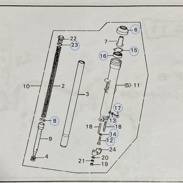 ★ホンダ純正新品★CB400F フロントフォーク オーバーホールキット オイルシール ピストンリング...