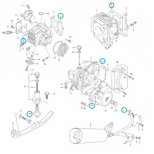 ★ スズキ 純正 新品 GS50 ガスケットセット ヘッド ベース カムカバー クラッチカバー ポイ...