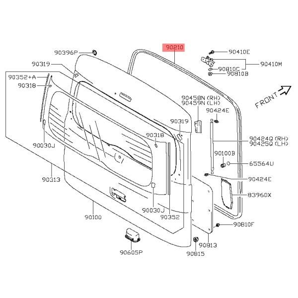 ★ 日産 純正 新品  NV100 クリッパー バックドア ウェザーストリップ Back door ...