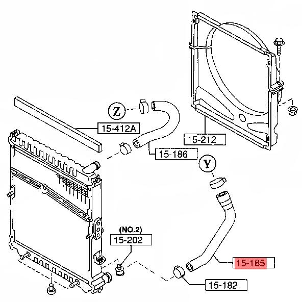 ★ マツダ 純正 新品  WG3AD タイタン ラジエータ ロアホース Radiator Lower...