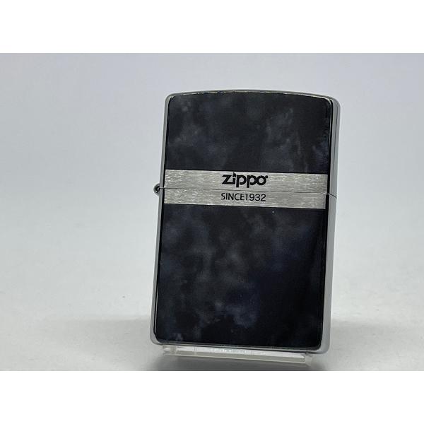 ZIPPO[ジッポー]両面加工 MARBLE &amp; LOGO マーブル＆ロゴ ブラック 200-BKZ