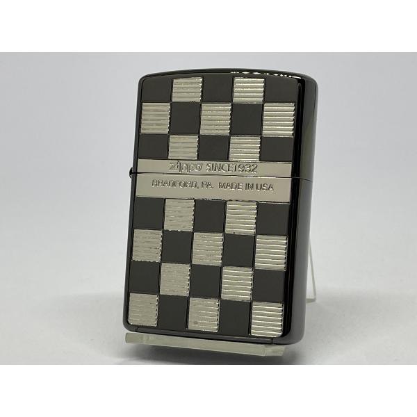 ZIPPO[ジッポー]両面加工 CHECK DESIGN チェックデザイン シルバー 2BKS-CH...