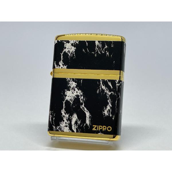 ZIPPO[ジッポー]4面連続加工 マーブルロゴ ゴールドブラック 2G-4BKZ