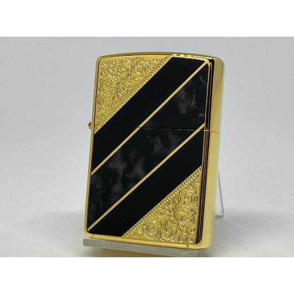 ZIPPO[ジッポー]両面加工 アラベスクデザイン マーブルプリント ブラック 2G-ARMBK