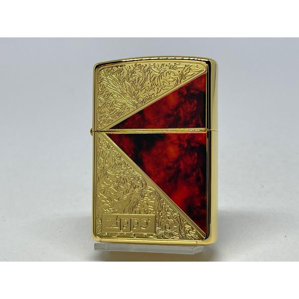 ZIPPO[ジッポー]両面加工 Marble &amp; Arabesque マーブル＆アラベスク レッド ...