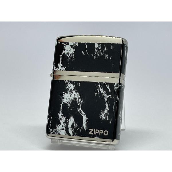 ZIPPO[ジッポー]4面連続加工 マーブルロゴ ニッケルブラック 2NI-4BKZ