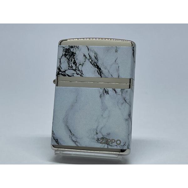 ZIPPO[ジッポー]4面連続加工 マーブルロゴ ニッケルホワイト 2NI-4WHMZ
