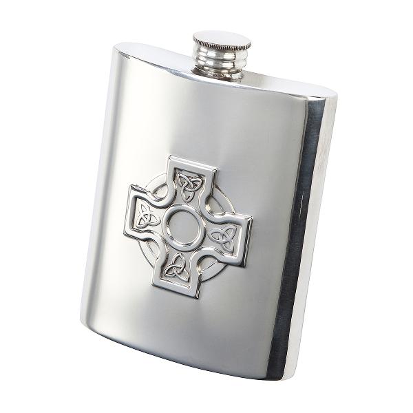 Pinder Bros[ピンダー・ブロス]ピューター ウイスキーボトル・ケルティッククロス 6oz ...