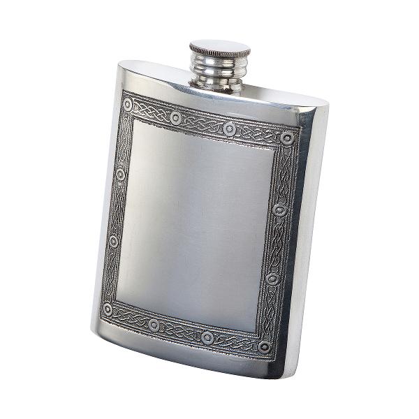 Pinder Bros[ピンダー・ブロス]ピューター ウイスキーボトル・ケルティックフレーム 4oz...