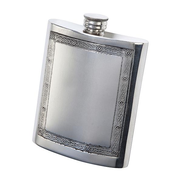 Pinder Bros[ピンダー・ブロス]ピューター ウイスキーボトル・ケルティックフレーム 6oz...