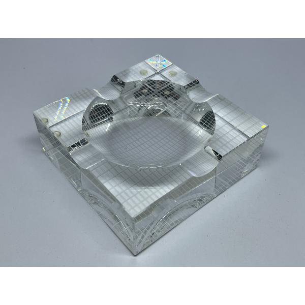 イースター・クリスタル灰皿 スクエア グリッドライン 4本用 #80434