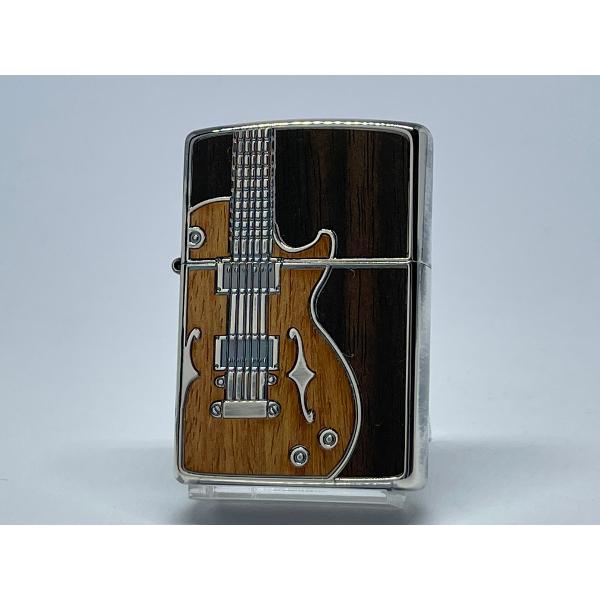 ZIPPO[ジッポー]両面加工 アンティーク ギターウッド シルバーイブシ 1201S442