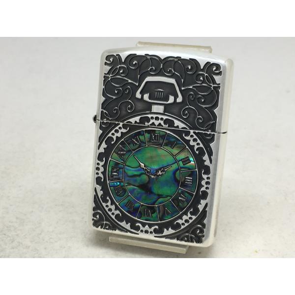 ZIPPO[ジッポー]アーマー両面加工 シェルウオッチInlay SV 2-81a（銀イブシ仕上げ）