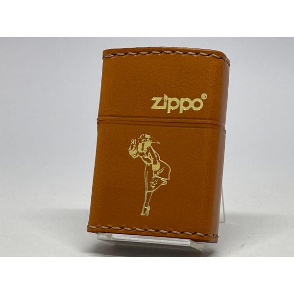 ZIPPO[ジッポー]革巻き WINDY ウインディ キャメル LB-WG