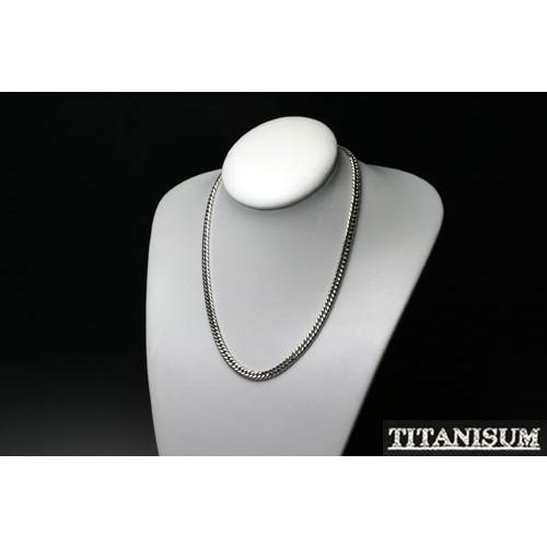 【TITANISUM】W喜平6面純チタンネックレス50cm (細）