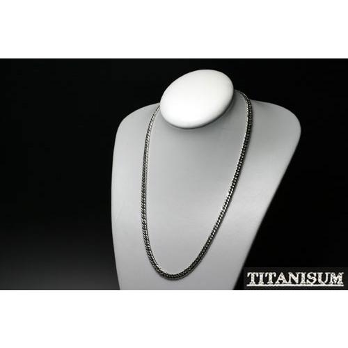 【TITANISUM】W喜平6面純チタンネックレス60cm (細）