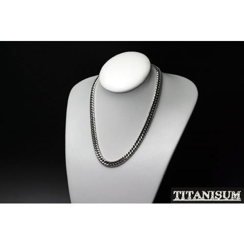 【TITANISUM】W喜平6面純チタンネックレス50cm (太）