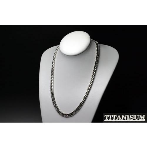 【TITANISUM】W喜平6面純チタンネックレス60cm (太）