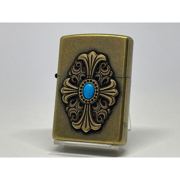 ZIPPO[ジッポー]ZP ビッグメタル クロス＆ターコイズ