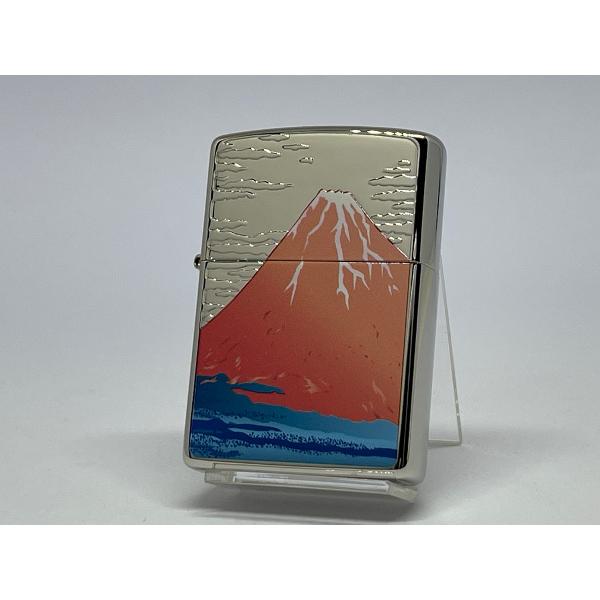 ZIPPO[ジッポー]浮世絵 赤富士 ニッケル エッチング＆プリント 63520198