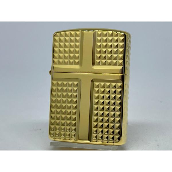 ZIPPO[ジッポー]4面加工 #162アーマー(鎧)ダイヤカット ゴールドメッキ 162G-4CR...