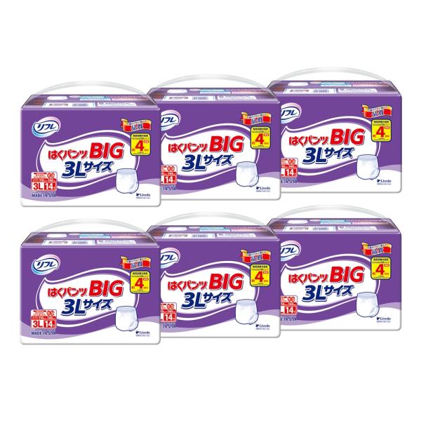 リブドゥコーポレーション リフレ はくパンツ BIG 3Lサイズ 計84枚 (14枚×6袋) 大人用...