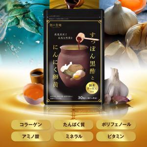 すっぽん黒酢 無臭にんにく卵黄 （約1ヵ月分） ダイエット サプリメント オメガ3 大豆ペプチド 美容 健康 亜麻仁油 アミノ酸｜sonoshokuan