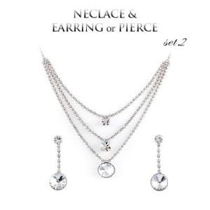 ウェディングセット ブライダルセット クリスタル ブライダル ブライダルジュエリー ネックレス ro...