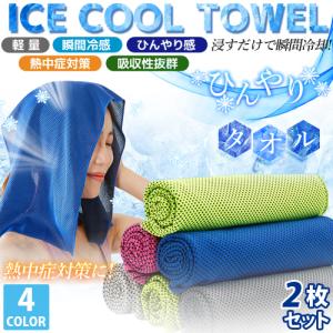 水に濡らすだけでひんやりタオル　２個セット 冷却タオル 5枚セット 濡らすだけで ひんやりタオル メール便送料無料