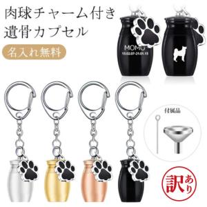 訳あり アウトレット 遺骨 キーホルダー 名入れ アクセサリー ペット 分骨 遺毛 ミニ骨壷 犬 猫 遺骨入れ ペットロス カプセル 刻印入り メモリアルグッズ