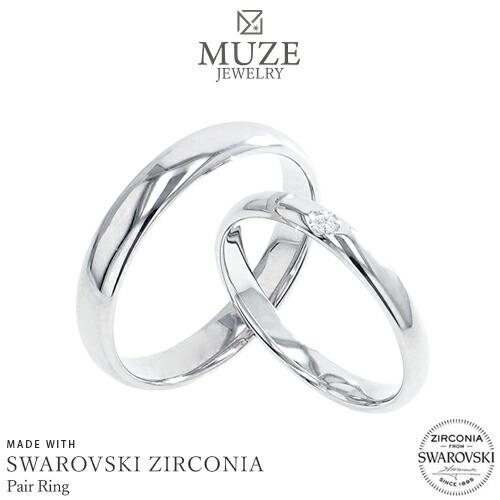 スワロフスキー ペアリング SWAROVSKI 結婚指輪 MUZE JEWELRY マリッジリング ...