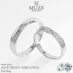 スワロフスキー　レア リング 58 18号 シルバー MUZE JEWELRY リング スワロフスキージルコニア使用 ペアリング