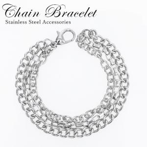 3連チェーンブレスレット レディースブレスレット 小豆チェーン ベネチアンチェーン 喜平チェーン CURBED CHAIN さりげない 人気 20代 30代 40代 大人｜soo-soo