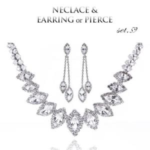 ブライダルセット クリスタル ブライダル ネックレス rose rosa ピアス イヤリング ブライ...