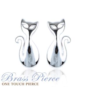 ピアス レディース ファッション ジュエリー ワンタッチ式ピアス リングピアス  pierce  猫 ネコ キャッチ｜soo-soo